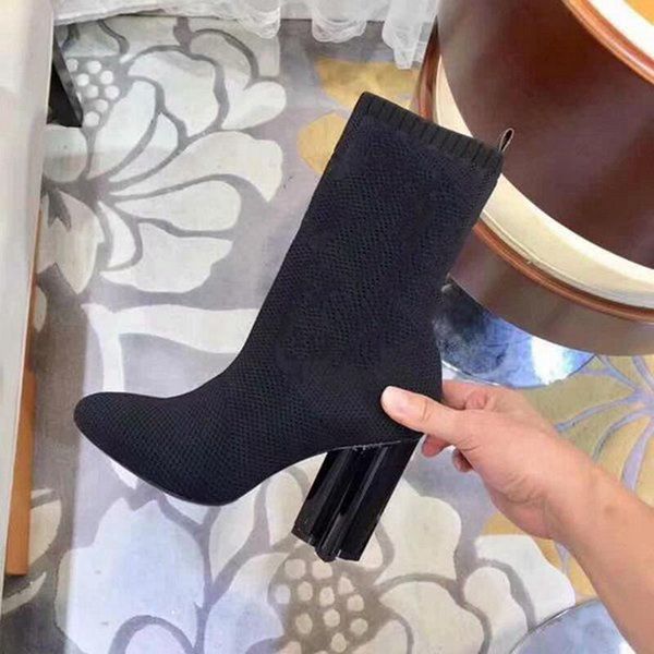 l901 new autumn/winter woman ankle booties designer women's medium hose boots stretch boots chunky high-heeled ankle boots size 35-41, Black
l901 new autumn/winter woman ankle booties designer women's medium hose boots stretch boots chunky high-heeled ankle boots size 35-41, Black