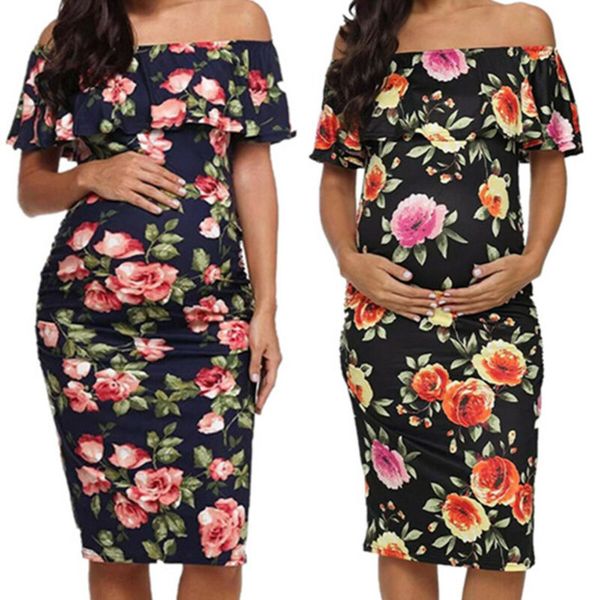 pregnant womens floral print bodycon midi dress off shoulder maternity summer, Black;gray
pregnant womens floral print bodycon midi dress off shoulder maternity summer, Black;gray