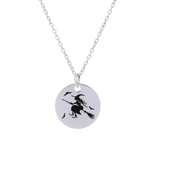 witch riding broom necklace halloween silver color stainless steel necklaces pendants bijoux femme dropshipping
witch riding broom necklace halloween silver color stainless steel necklaces pendants bijoux femme dropshipping
