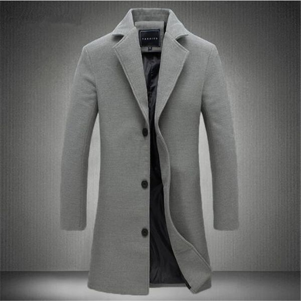 autumn winter men's casual wool coat fashion business slim the long section windbreaker coat, Black
autumn winter men's casual wool coat fashion business slim the long section windbreaker coat, Black