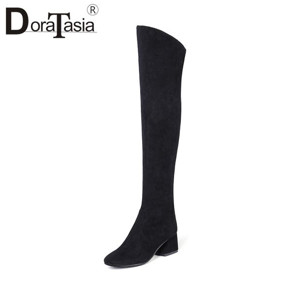 doratasia comfortable fashion square toe 5.5cm high hoof heels solid over-the-knee zip ladies boots 4 colors fur addable 34-43, Black
doratasia comfortable fashion square toe 5.5cm high hoof heels solid over-the-knee zip ladies boots 4 colors fur addable 34-43, Black