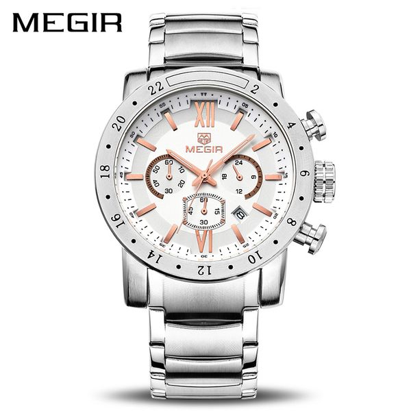 megir original quartz men watch stainless steel business wrist watches clock men big dial waterproof luminous relogio masculino, Slivery;brown
megir original quartz men watch stainless steel business wrist watches clock men big dial waterproof luminous relogio masculino, Slivery;brown