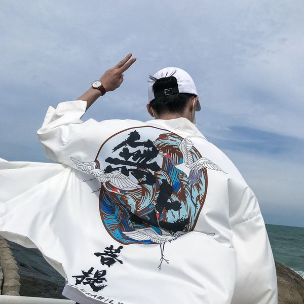 sunscreen japanese streetwear kimono jacket cardigan coat men black/white loose windbreaker thin hip hop jacket male retro da072, Black;brown
sunscreen japanese streetwear kimono jacket cardigan coat men black/white loose windbreaker thin hip hop jacket male retro da072, Black;brown