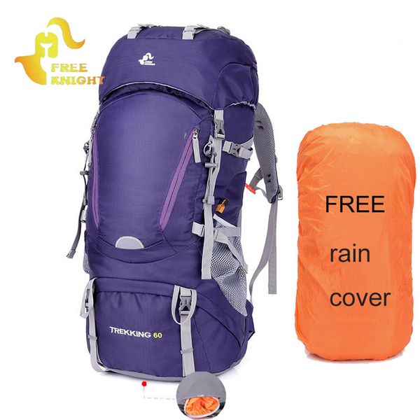 

60l outdoor sports backpack camping bags climbing rucksack men women hiking trekking travel bag mochila with rain cover xa29wa