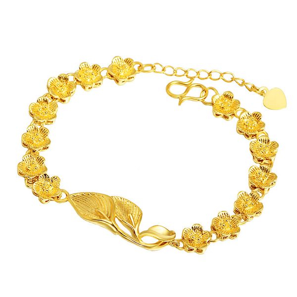 flower patter wrist bracelet for women yellow gold filled fashion female bracelet chain beautiful gift, Black
flower patter wrist bracelet for women yellow gold filled fashion female bracelet chain beautiful gift, Black