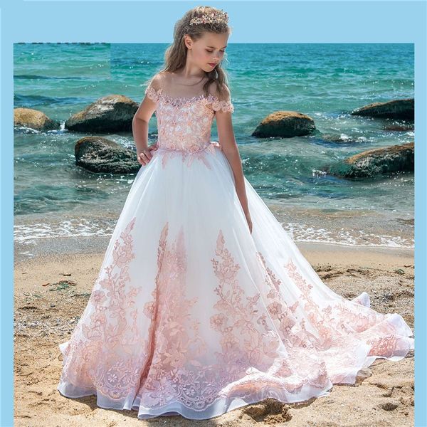 flower girl dresses with pink applique pageant dresses for girls 2019 pretty communion dresses party gowns for girls, White;blue
flower girl dresses with pink applique pageant dresses for girls 2019 pretty communion dresses party gowns for girls, White;blue