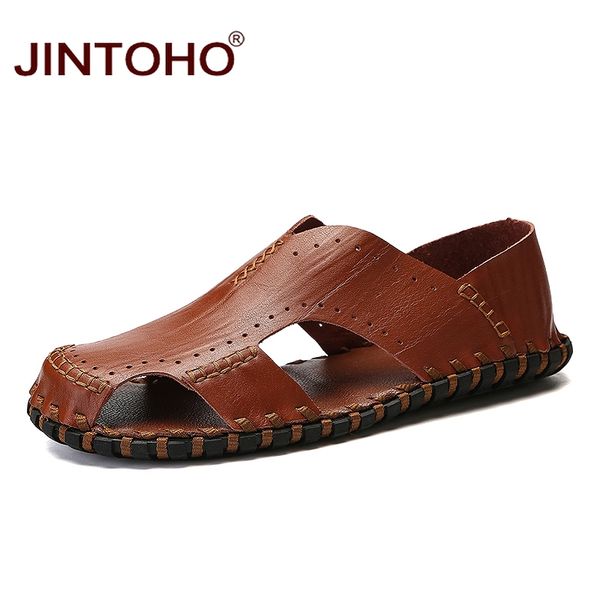 jintoho fashion male beach sandals summer men shoes casual men loafers slip on genuine leather shoes summer leather sandals, Black
jintoho fashion male beach sandals summer men shoes casual men loafers slip on genuine leather shoes summer leather sandals, Black