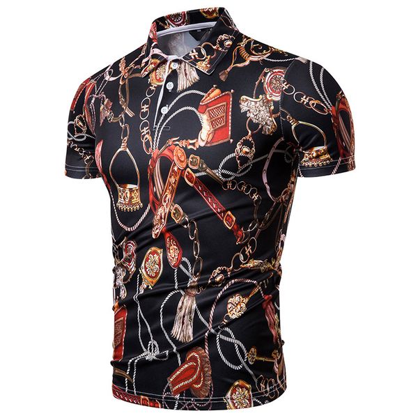 fashion men summer wear palace style printed short-sleeved polo shirt pl88, White;black
fashion men summer wear palace style printed short-sleeved polo shirt pl88, White;black