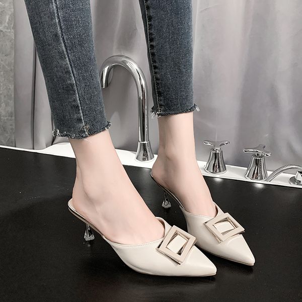 pu leather metal high heel slippers women pointed toe mules summer shoes women outdoor slipper shoes woman sandals, Black
pu leather metal high heel slippers women pointed toe mules summer shoes women outdoor slipper shoes woman sandals, Black