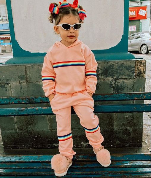 rainbow stripe kids baby girls sports sets tracksuits hooded sweatshirts running jogger pants 2pcs children girl outfits, Black;blue
rainbow stripe kids baby girls sports sets tracksuits hooded sweatshirts running jogger pants 2pcs children girl outfits, Black;blue