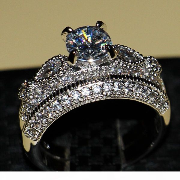wholesale luxury jewelry stunning 925 sterling silver round cut white sapphire cz diamond wedding women ring set size 5-11, Slivery;golden
wholesale luxury jewelry stunning 925 sterling silver round cut white sapphire cz diamond wedding women ring set size 5-11, Slivery;golden