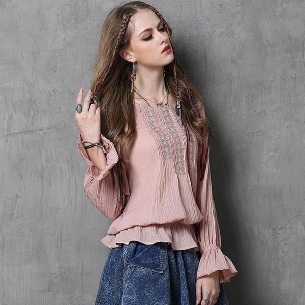 women's blouses & shirts johnature 2021 spring retro embroidery o-neck ruffle shirt loose leisure solid color long sleeve all-match wom, White
women's blouses & shirts johnature 2021 spring retro embroidery o-neck ruffle shirt loose leisure solid color long sleeve all-match wom, White