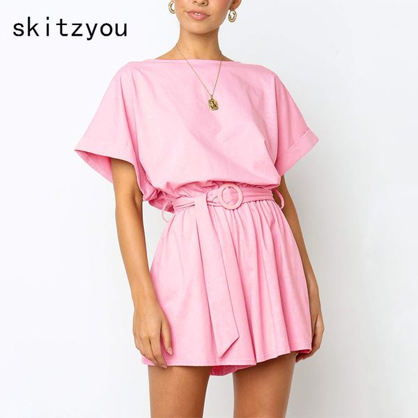 skitzyou 2019 summer casual rompers womens jumpsuits pink black solid short sleeve beach party short female playsuits o neck, Black;white
skitzyou 2019 summer casual rompers womens jumpsuits pink black solid short sleeve beach party short female playsuits o neck, Black;white
