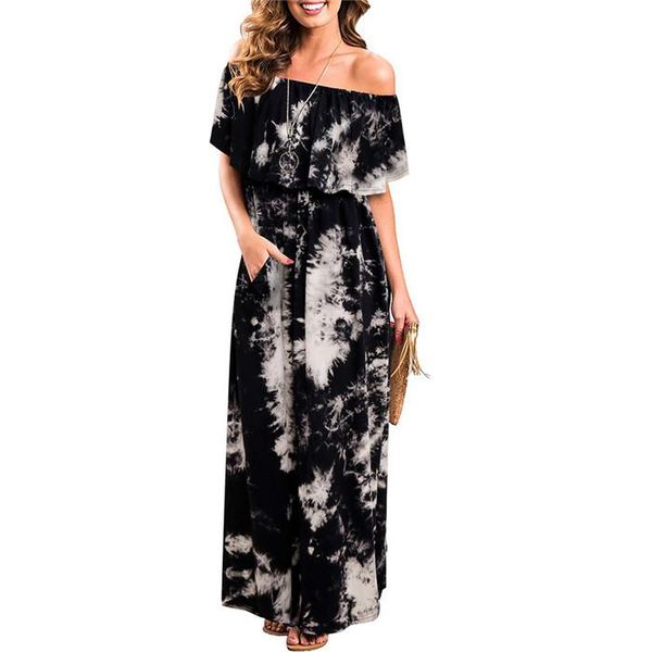 womens summer maxi dresses short sleeve slash neck floor length female clothing fashion style casual apparel, Black;gray
womens summer maxi dresses short sleeve slash neck floor length female clothing fashion style casual apparel, Black;gray