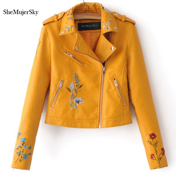 shemujersky women jacket pu leather embroidery floral jaqueta de couro zipper jaquetas feminino 2017 fashion, Black;white
shemujersky women jacket pu leather embroidery floral jaqueta de couro zipper jaquetas feminino 2017 fashion, Black;white