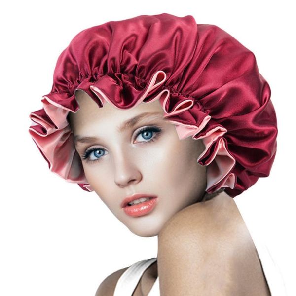solid women dual-layer satin bonnet fashion stain silky big bonnet for lady sleep cap headwrap hat hair wrap accessories, Blue;gray
solid women dual-layer satin bonnet fashion stain silky big bonnet for lady sleep cap headwrap hat hair wrap accessories, Blue;gray