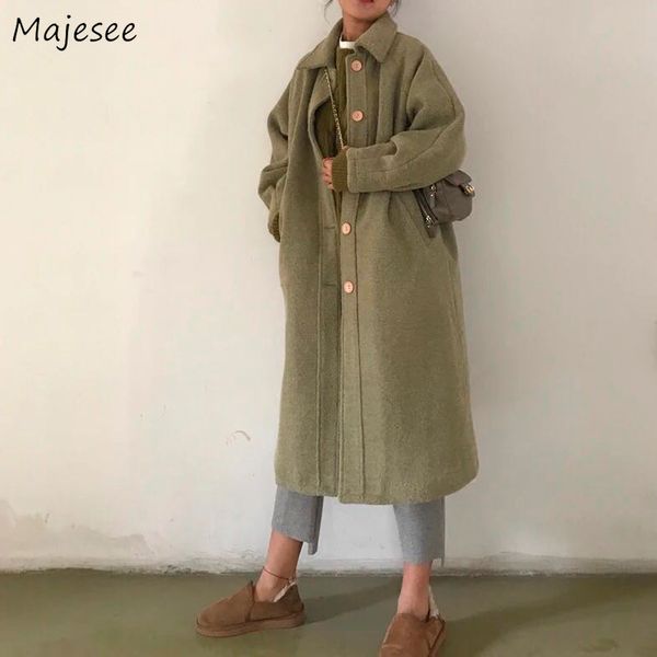 long coat women solid single breasted thicker winter clothes warm comfortable womens clothing korean style ladies coats wool, Black
long coat women solid single breasted thicker winter clothes warm comfortable womens clothing korean style ladies coats wool, Black