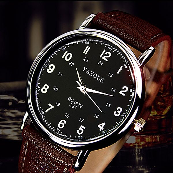 yazole brand men's watch men watch fashion casual watches leather wrist clock saat relogio masculino erkek kol saati, Slivery;brown
yazole brand men's watch men watch fashion casual watches leather wrist clock saat relogio masculino erkek kol saati, Slivery;brown