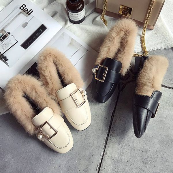 flats shoes women black leather moccasins women shoes winter plush fur metal buckle creepers mules loafers p139
flats shoes women black leather moccasins women shoes winter plush fur metal buckle creepers mules loafers p139