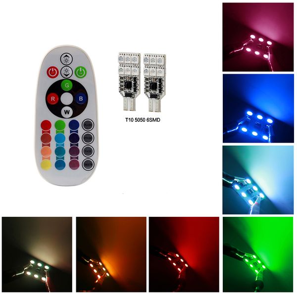 2pcs t10 smd rgb led car wedge side light interior bulb reading lamp vehicle remote control 120lm changable color 12v
2pcs t10 smd rgb led car wedge side light interior bulb reading lamp vehicle remote control 120lm changable color 12v