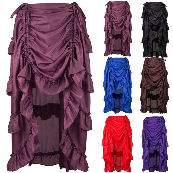 women skirts fashion steampunk gothic skirt ruffles pirate skirt wrap spring summer casual female party faldas mujer cake skirts, Black
women skirts fashion steampunk gothic skirt ruffles pirate skirt wrap spring summer casual female party faldas mujer cake skirts, Black