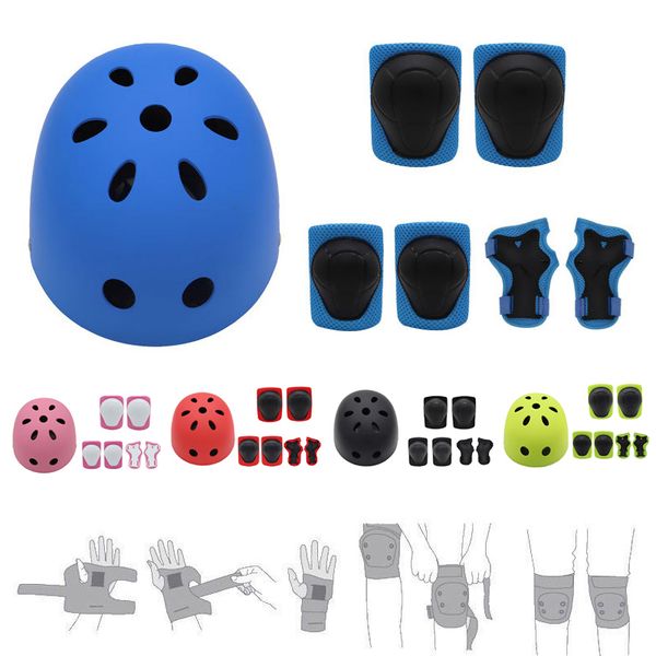 7pcs/set kids helmet knee elbow wrist pads kit for bike skateboard roller bicycle sports asd88
7pcs/set kids helmet knee elbow wrist pads kit for bike skateboard roller bicycle sports asd88