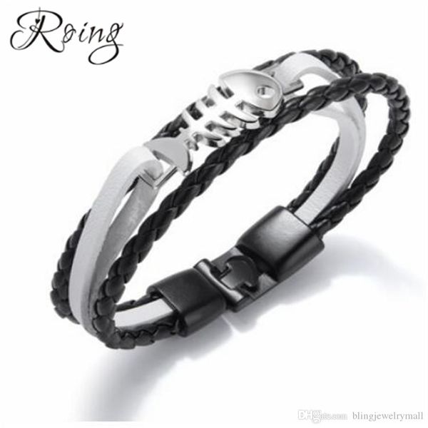 roing black braided leather bangle men id bracelet fish charm stainless steel male bracelets&bangles jewelry ro1303
roing black braided leather bangle men id bracelet fish charm stainless steel male bracelets&bangles jewelry ro1303