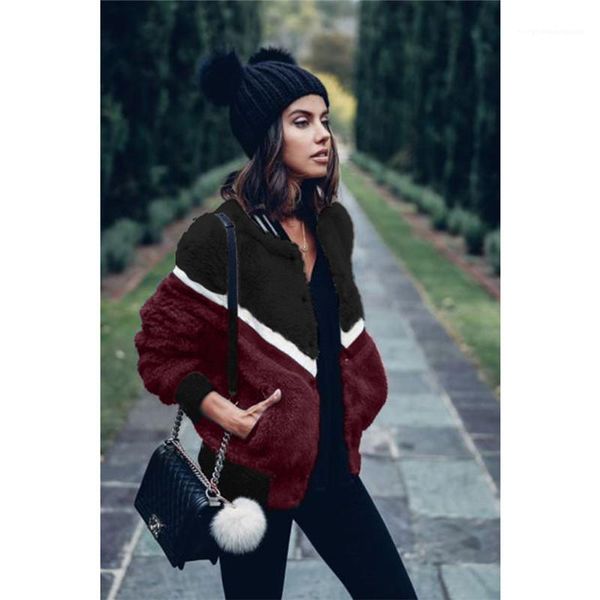 color jacket womens fuzzy designer winter jacket fleece single breasted long sleeve warm coats fashion contrast, Black;brown
color jacket womens fuzzy designer winter jacket fleece single breasted long sleeve warm coats fashion contrast, Black;brown