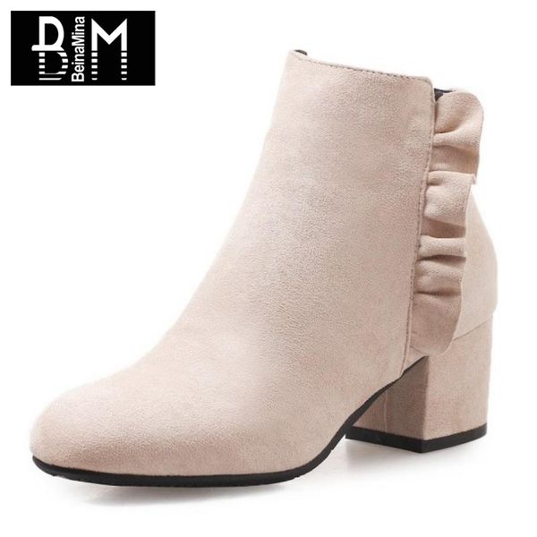 beinamina size 34-43 women short boots winter warm fur shoes woman ankle ruffles high heel boots zipper simple ladies shoes, Black
beinamina size 34-43 women short boots winter warm fur shoes woman ankle ruffles high heel boots zipper simple ladies shoes, Black