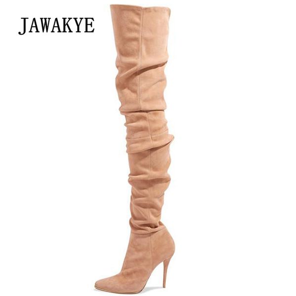 2019 nude over the knee boots women pointed toe grey black suede high heel boots woman fashion stretch thigh
2019 nude over the knee boots women pointed toe grey black suede high heel boots woman fashion stretch thigh