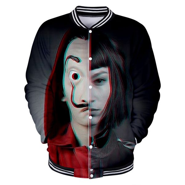 tv series la casa de papel money heist house of paper 3d baseball uniform men/women casual harajuku baseball jackets clothes, Black;brown
tv series la casa de papel money heist house of paper 3d baseball uniform men/women casual harajuku baseball jackets clothes, Black;brown
