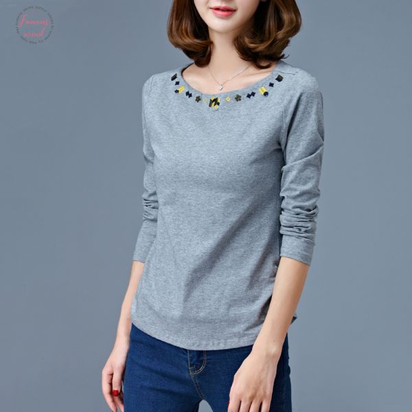 simple ethnic embroidery long sleeve t shirt women cotton spring plus size ladies solid color white autumn bottoming tees
simple ethnic embroidery long sleeve t shirt women cotton spring plus size ladies solid color white autumn bottoming tees