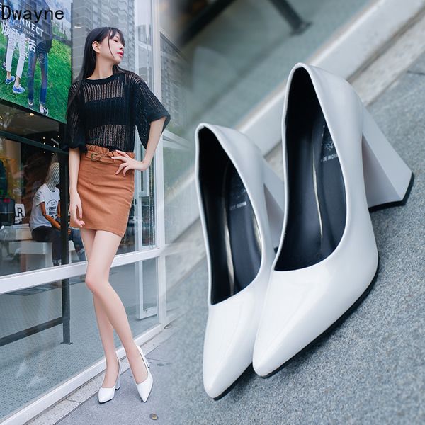 2019 new women's high heels nightclub pointed wild women's single shoes korean version of shallow patent leather work shoes, Black
2019 new women's high heels nightclub pointed wild women's single shoes korean version of shallow patent leather work shoes, Black