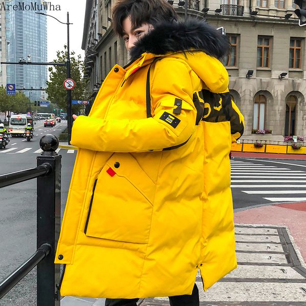 aremomuwha men's cotton winter new thick trend jacket men's long casual solid color hooded cotton jacket down qx346, Black
aremomuwha men's cotton winter new thick trend jacket men's long casual solid color hooded cotton jacket down qx346, Black