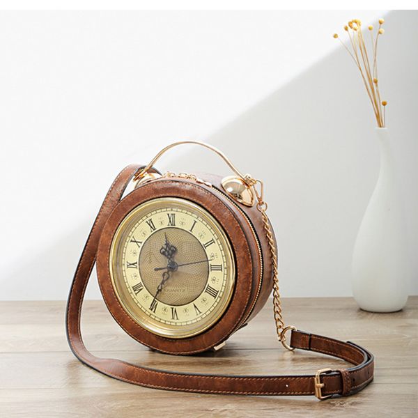new vintage real alarm clock women shoulder bag women casual tote bags chain circular crossbody bag
new vintage real alarm clock women shoulder bag women casual tote bags chain circular crossbody bag