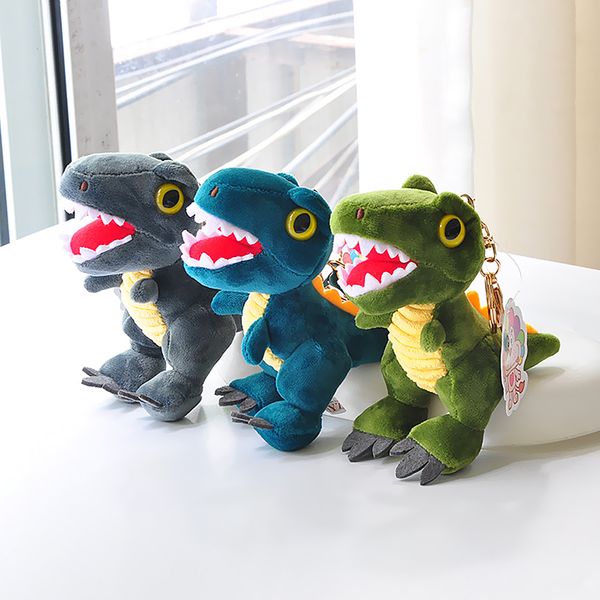 cute doll dinosaur pendant animal for children 13 cm with metal keychain