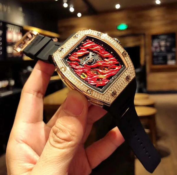 2019 fashion mens automatic mechanical movement watches mechanical watches black rubber strap mens diamonds wristwatches sports watches, Slivery;brown
2019 fashion mens automatic mechanical movement watches mechanical watches black rubber strap mens diamonds wristwatches sports watches, Slivery;brown