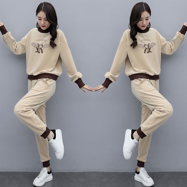 winter thick velvet women sportswear tracksuit warm sweater sweatshirt+pant running jogger fitness casual workout set sport suit, Black;blue
winter thick velvet women sportswear tracksuit warm sweater sweatshirt+pant running jogger fitness casual workout set sport suit, Black;blue