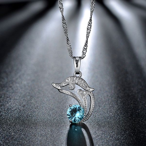 2020 new arrival 5 color big crystal dolphin pendant necklace shiny cz zircon animal necklace fashion jewelry for wom, Silver
2020 new arrival 5 color big crystal dolphin pendant necklace shiny cz zircon animal necklace fashion jewelry for wom, Silver