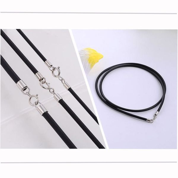 black rubber leather cord rope necklace choker with 925 sterling silver lobster clasp connector buckle diy jewelry accessories, Blue;slivery
black rubber leather cord rope necklace choker with 925 sterling silver lobster clasp connector buckle diy jewelry accessories, Blue;slivery