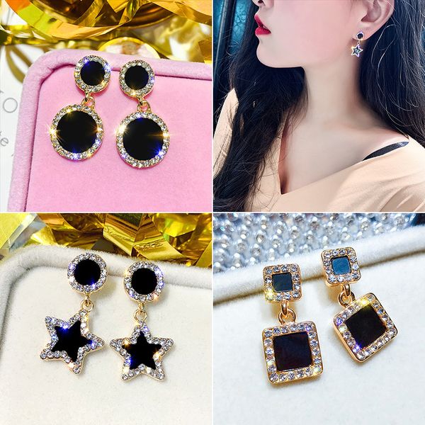 s925 sterling silver needle кристалл sexy серьга для ювелирных изделий женщины девушки моды black star quare round circle, Golden;silver
s925 sterling silver needle кристалл sexy серьга для ювелирных изделий женщины девушки моды black star quare round circle, Golden;silver