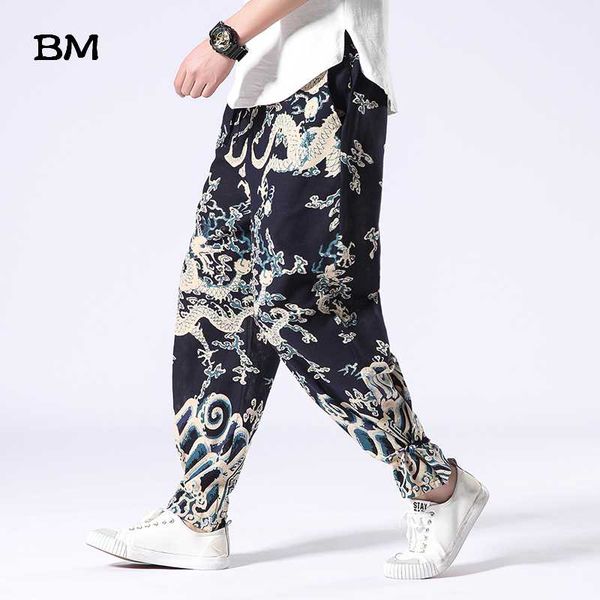 men's pants plus size linen men chinese style dragon print nine-point beam loose sport harem fashion casual trousers male, Black
men's pants plus size linen men chinese style dragon print nine-point beam loose sport harem fashion casual trousers male, Black