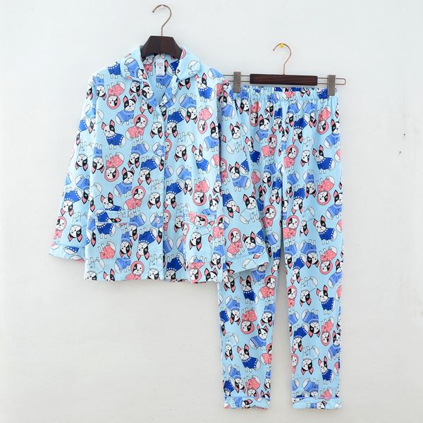 cartoon dog new 100% cotton lively lovely pajamas long sleeve pijama mujer women's pajama set autumn pyjamas women 2-piece suit, Blue;gray
cartoon dog new 100% cotton lively lovely pajamas long sleeve pijama mujer women's pajama set autumn pyjamas women 2-piece suit, Blue;gray