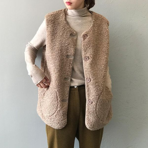 mooirue winter women vest coat slim single breasted lamb loose vest vintage casual cardigan feminine, Black;white
mooirue winter women vest coat slim single breasted lamb loose vest vintage casual cardigan feminine, Black;white
