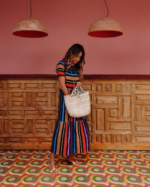 women summer bohemian dress rainbow striped print dresses crew neck short sleeve fashion clothing casual apparel, White;black
women summer bohemian dress rainbow striped print dresses crew neck short sleeve fashion clothing casual apparel, White;black