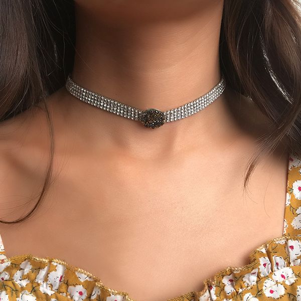 classic crystal 4 row silver color round choker necklace for women trendy rhinestone collar necklace jewelry, Golden;silver
classic crystal 4 row silver color round choker necklace for women trendy rhinestone collar necklace jewelry, Golden;silver