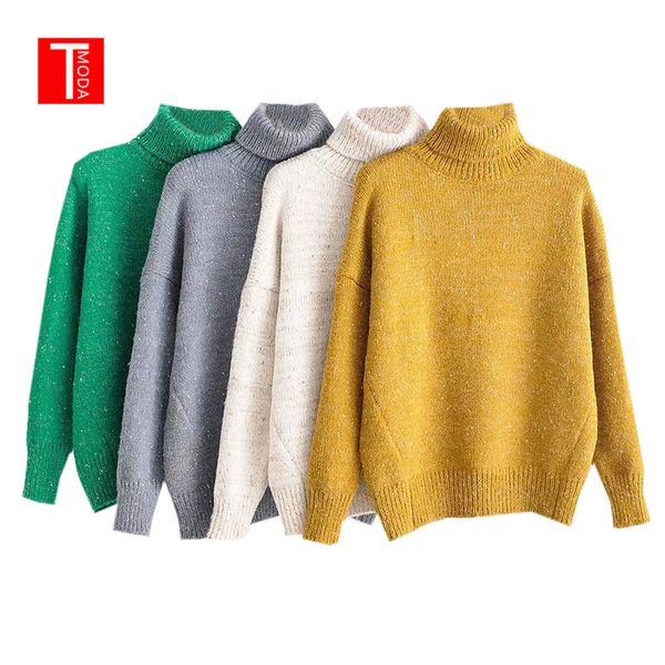 2019 spring women sweet loose high collar winter thickening knitted sweater long sleeve retro elastic pullovers cute chic, White;black
2019 spring women sweet loose high collar winter thickening knitted sweater long sleeve retro elastic pullovers cute chic, White;black