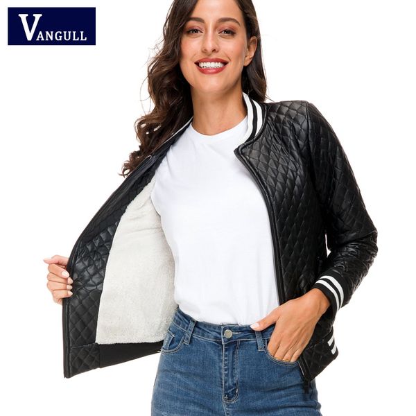 vangull winter leather parkas 2019 new women slim female warm jacket short design cotton coat women's jackets pu leather padded, Black
vangull winter leather parkas 2019 new women slim female warm jacket short design cotton coat women's jackets pu leather padded, Black