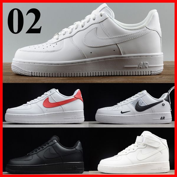

men women fashion airlis designer sneakers af1 shoes all white black forces 1 one low high red orange sale online