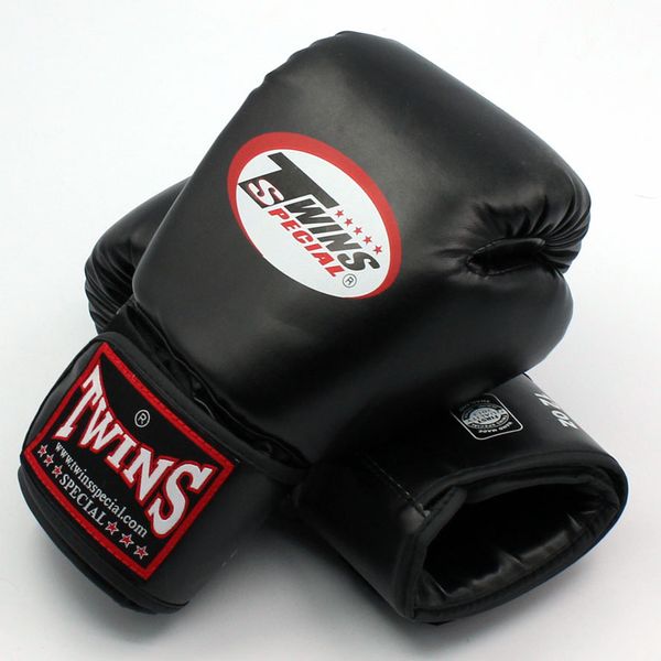 8 10 12 14 Oz Twins Gloves Kick Boxing Gloves Leather Pu Sanda Sandbag Training Black Boxing Gloves Men Women Guantes Muay Thai